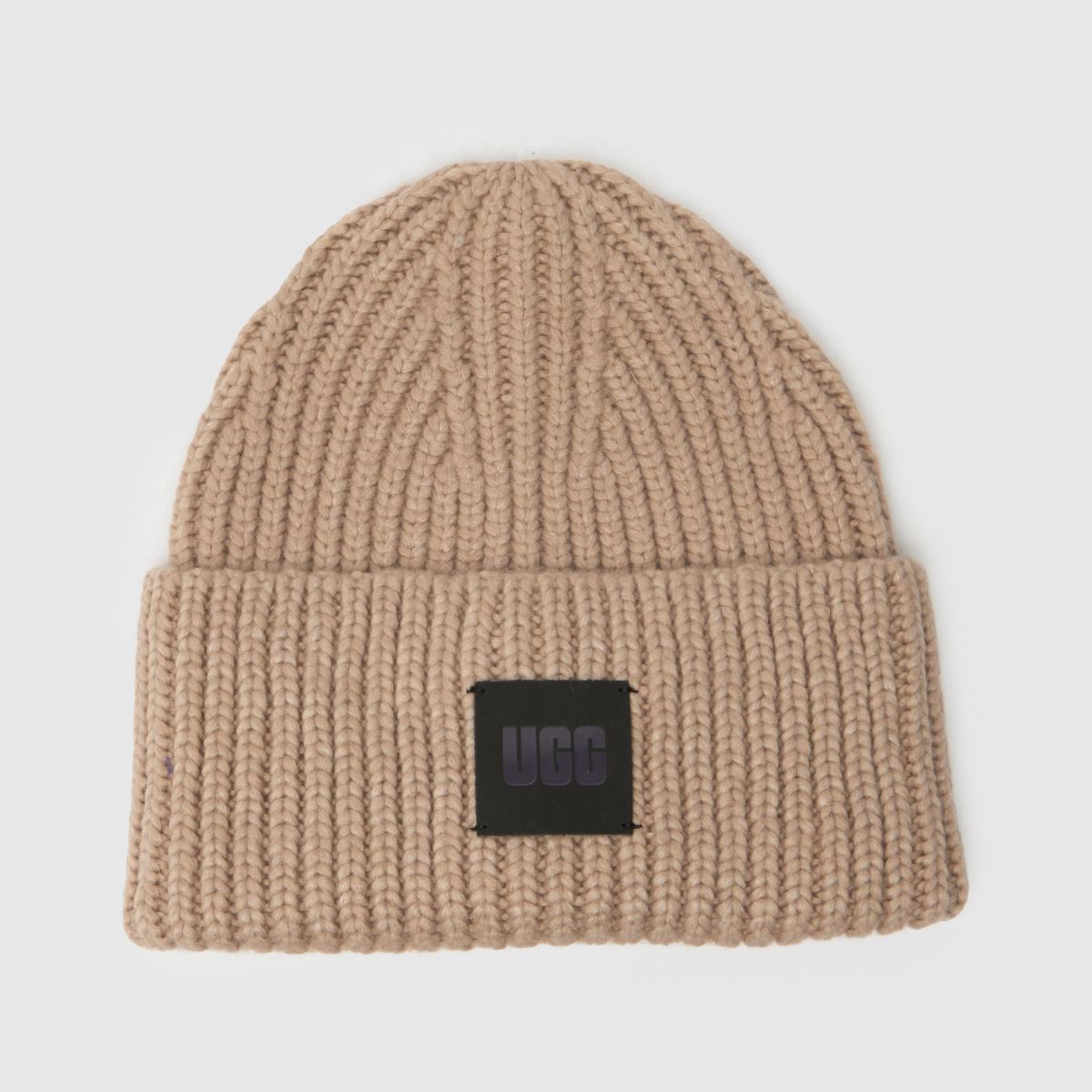 UGG beige grov ribbad mössa