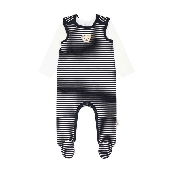 Set Strampler + T-Shirt langarm GOTS, dunkelblau