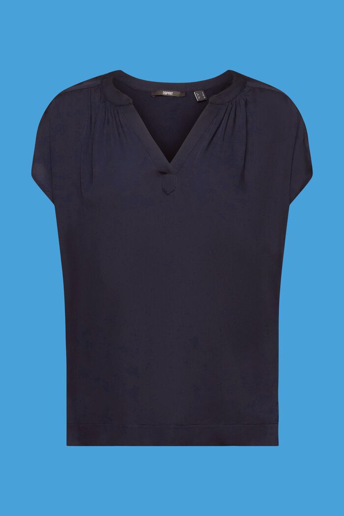 Bluse mit V-Neck, LENZING™ ECOVERO™