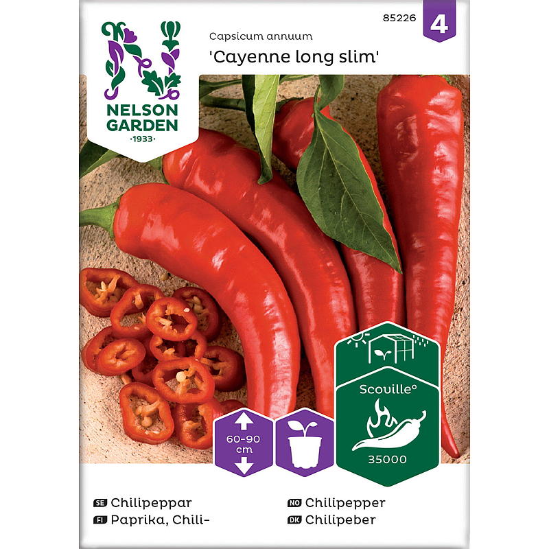 Nelson garden Frø Chilipepper Cayenne Long Slim