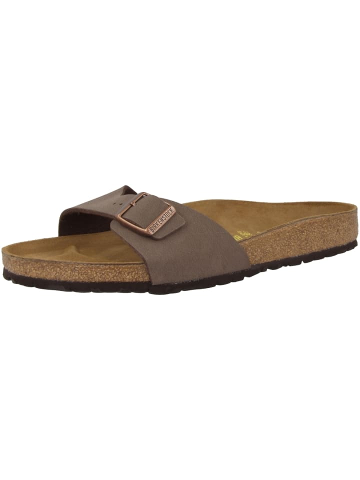 Birkenstock Pantolette Madrid Birko-Flor Nubuk schmal in braun günstig kaufen