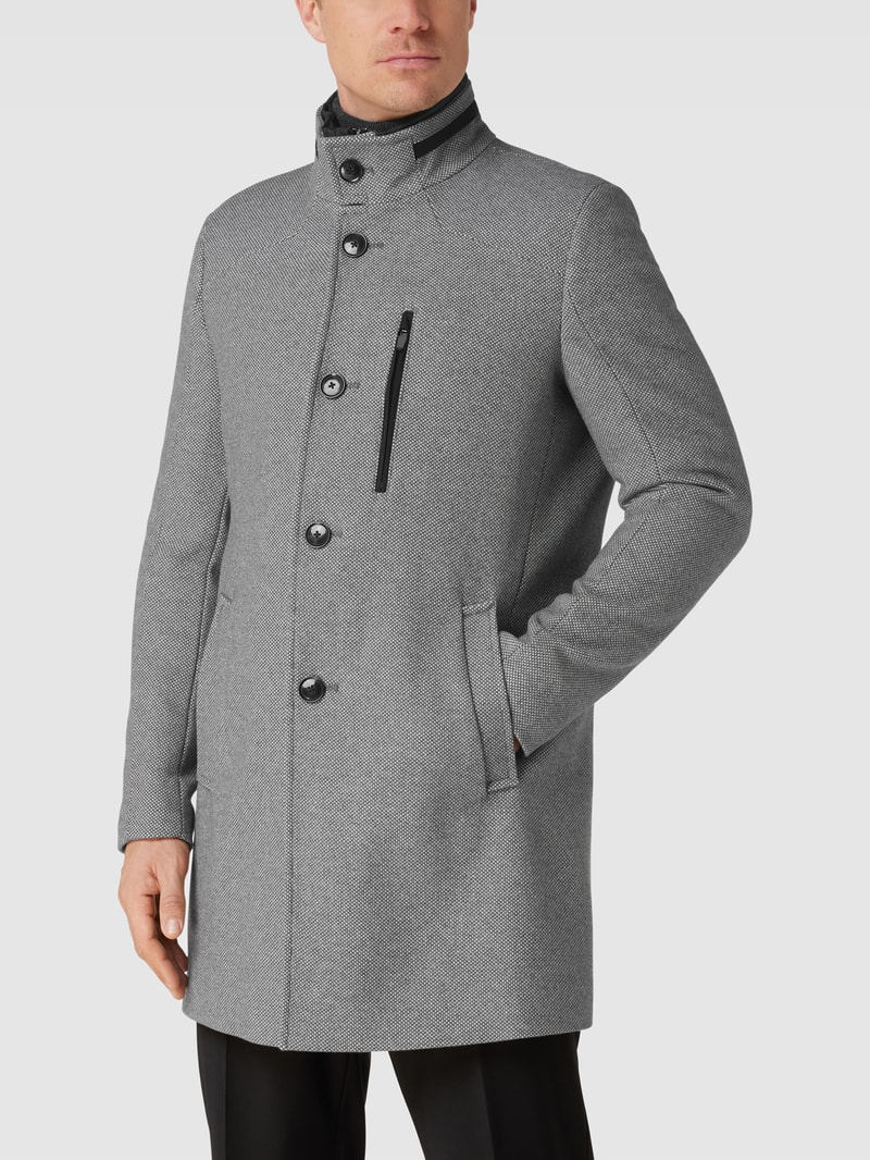 Mantel mit Stehkragen Modell 'Standup Collar' in hellgrau
