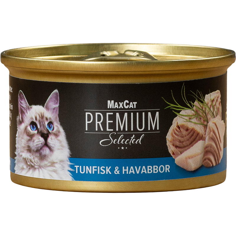 MaxCat Premium Kattemat 85 g tunfisk & havabbor Maxcat