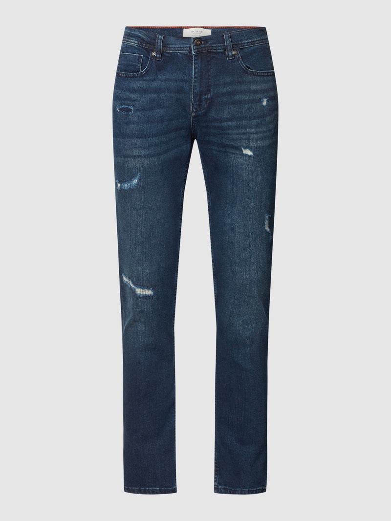 Jeans im Used-Look in rauchblau