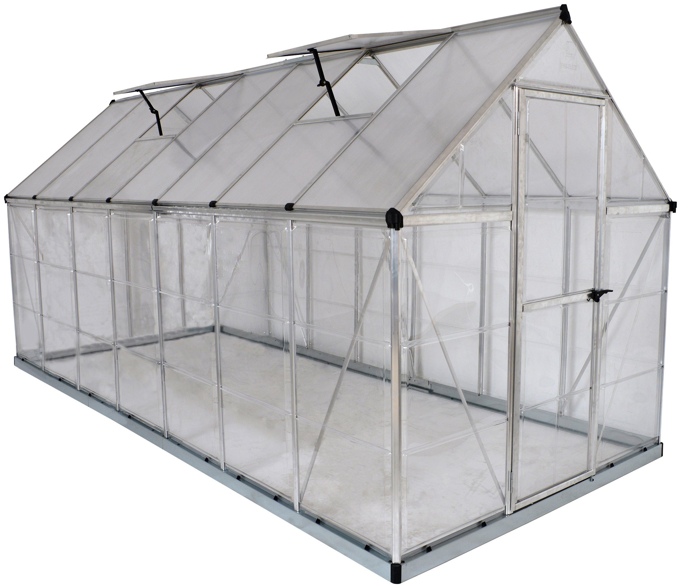 Palram - Canopia Gewächshaus Hybrid, BxTxH: 185 x 426 x 208 cm, 1 mm Wandstärke, Komplett-Set