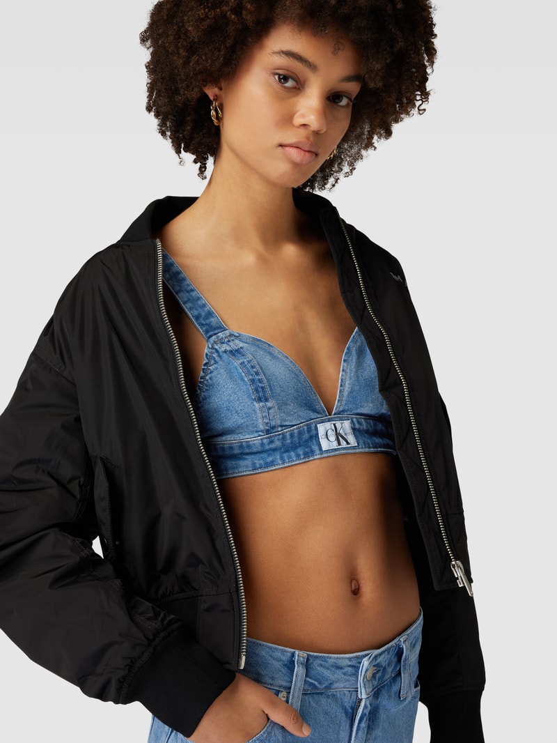 Jeans-Top mit Label-Patch in jeans