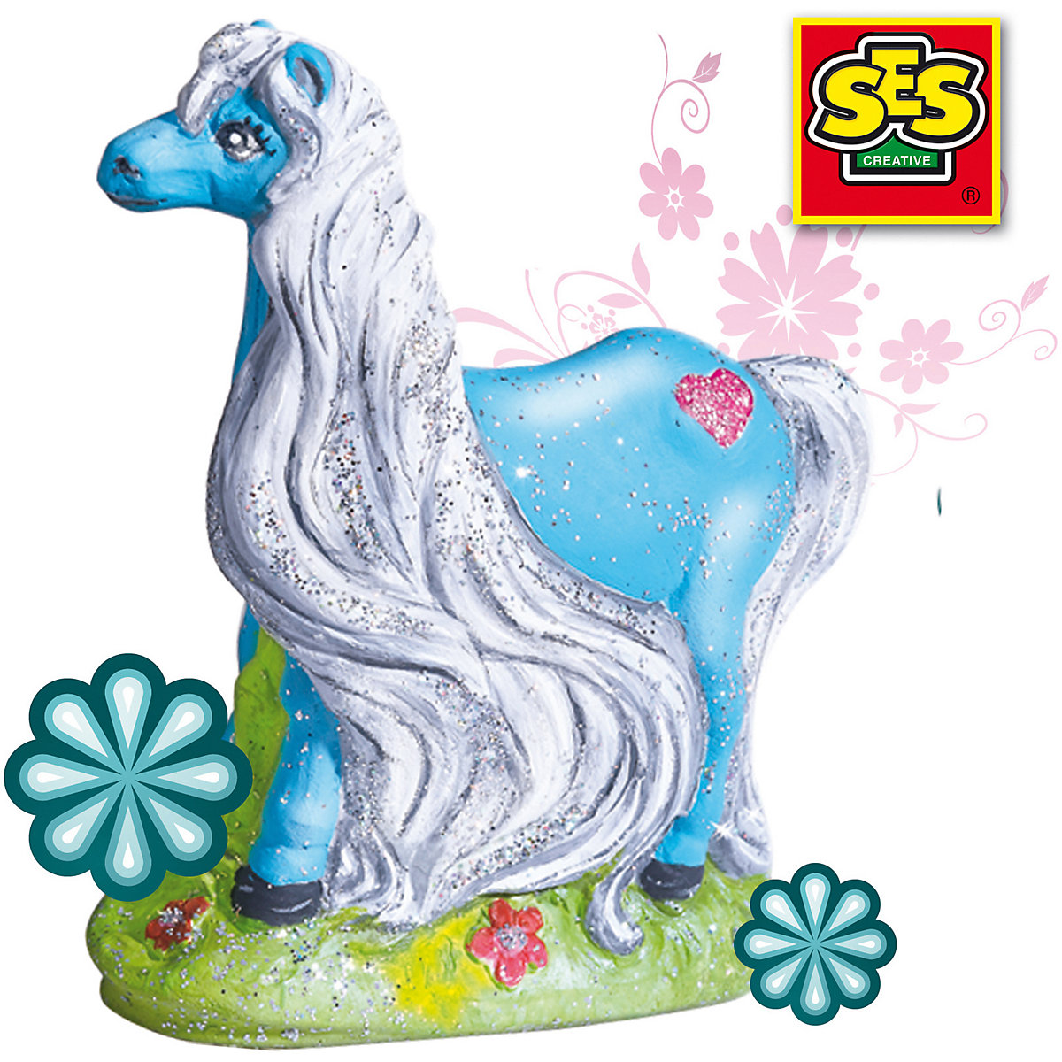 Kreativset Gießen und Anmalen - Glitzerpferd