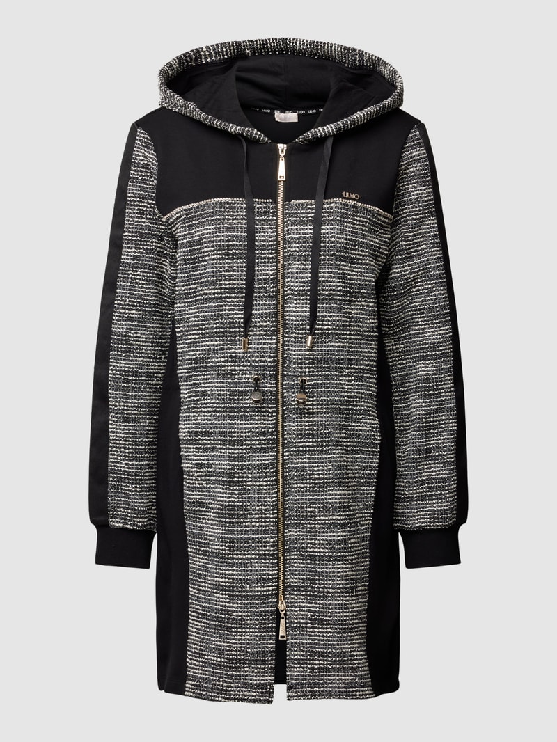 Sweatjacke mit Kapuze in schwarz
