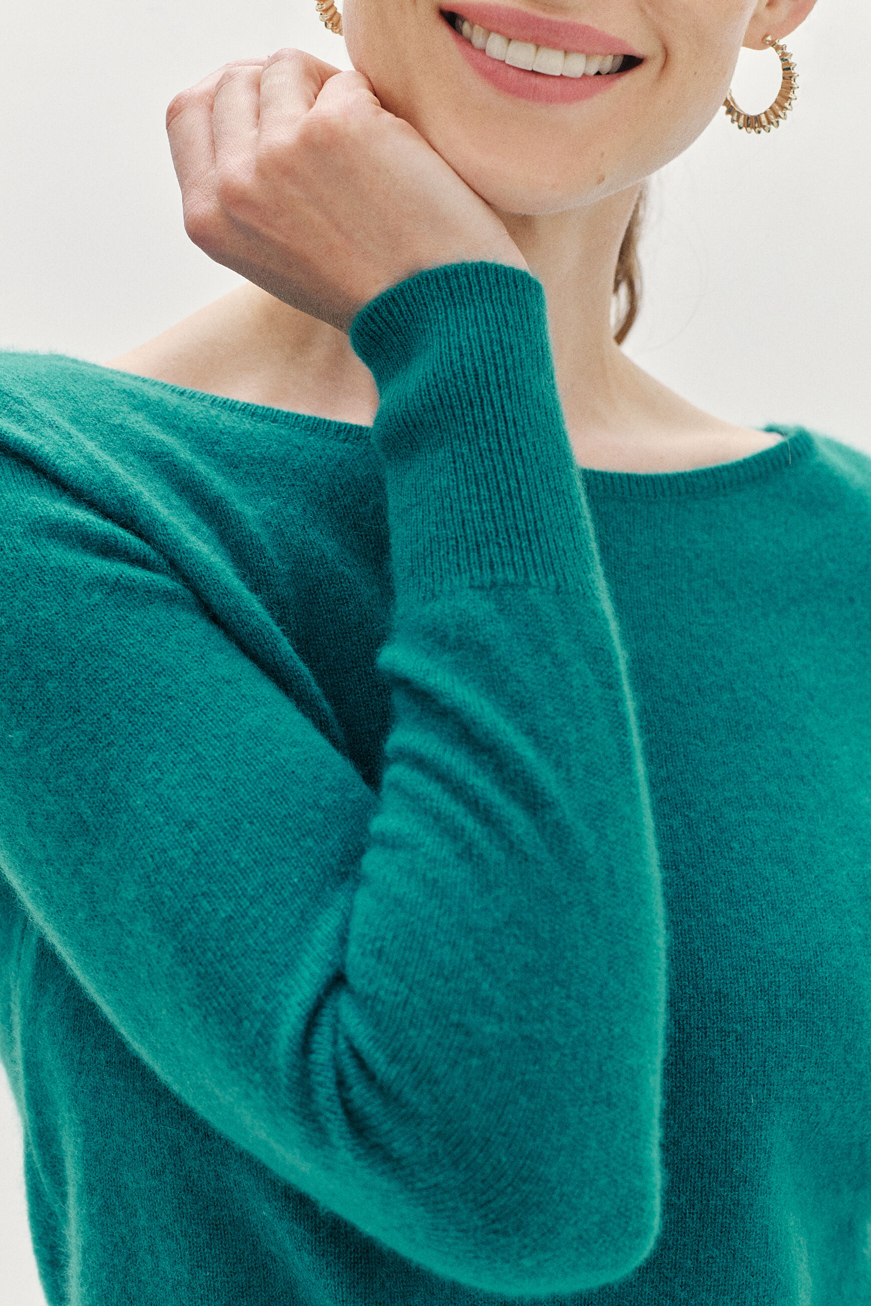 pull zofia 100% cachemire bleu canard femme