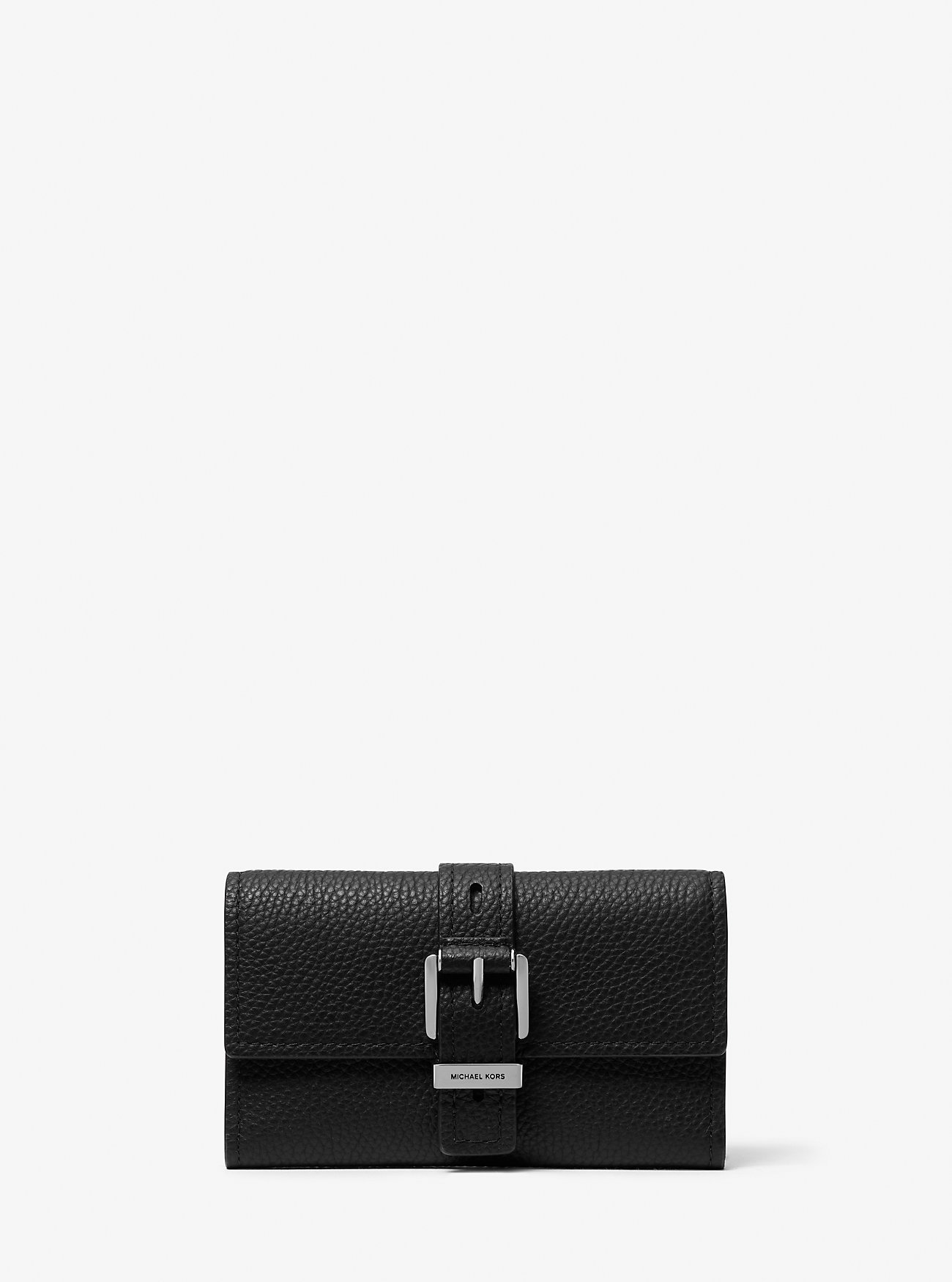 Nolita Medium Pebbled Leather Tri-Bold Lommebok - SVART