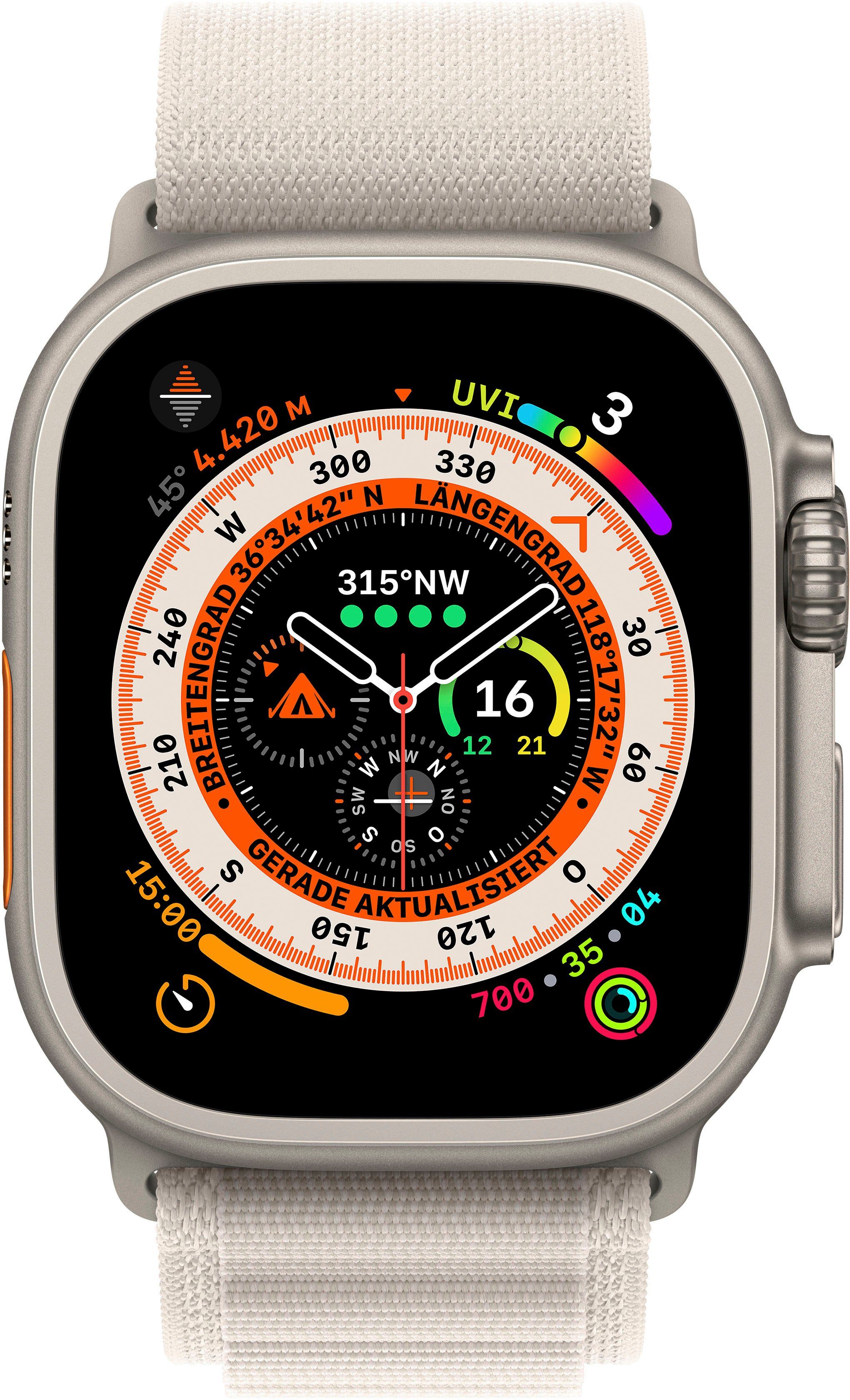 Apple Watch Ultra GPS + Cellular 49mm Alpine Medium Watch, Gemacht für extreme Anforderungen