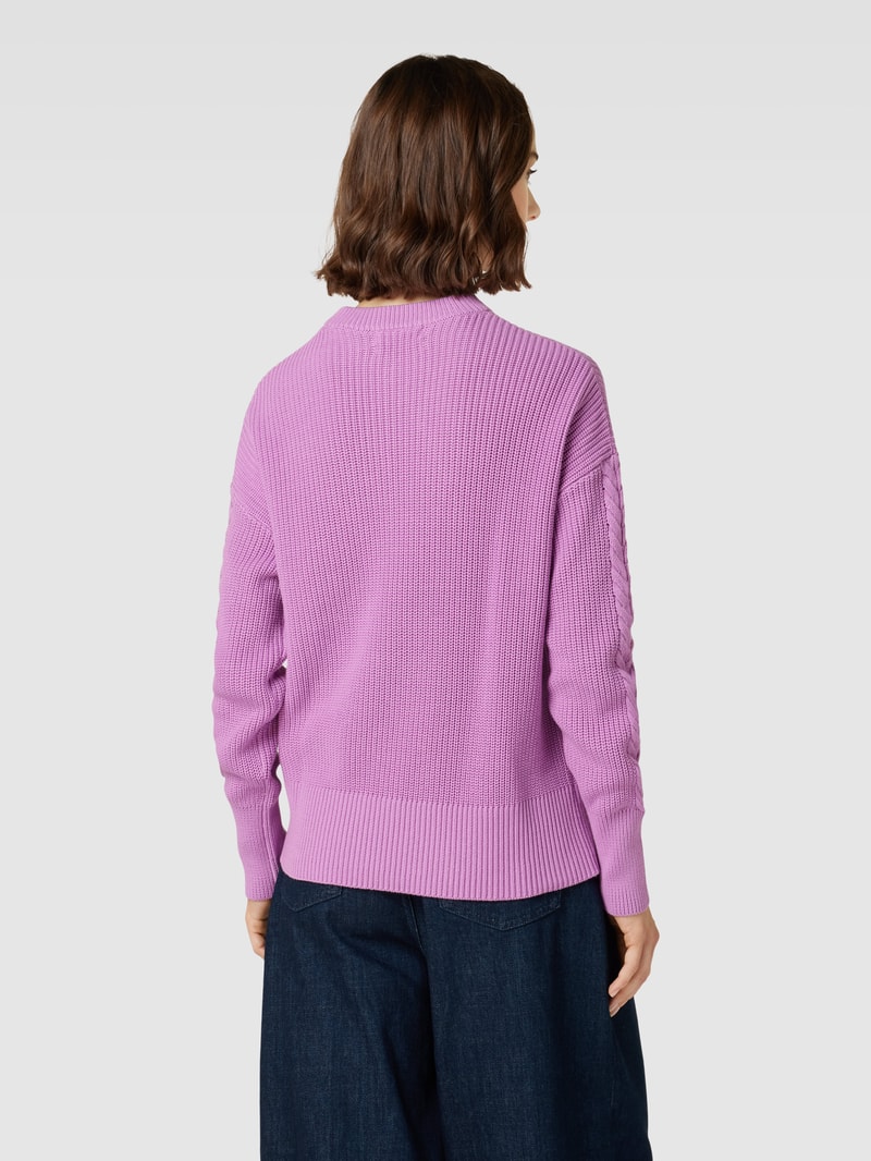 Strickpullover mit Rundhalsausschnitt in violett