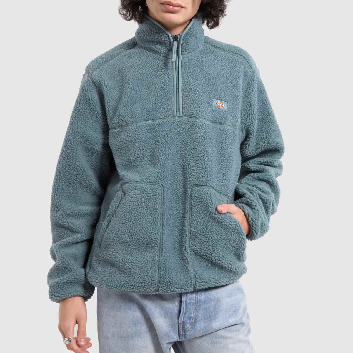 DICKIES – Mount Hope – Turkos fleecejacka med 1/4-dragkedja