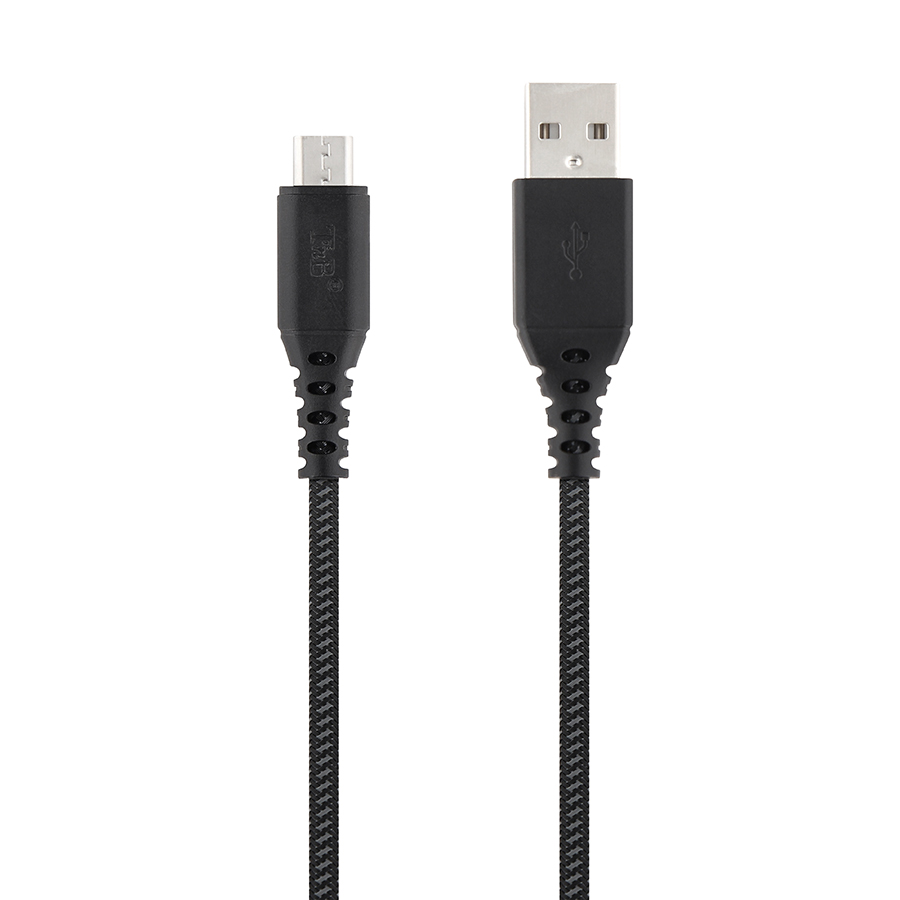 Micro-USB Kabel in schwarz-rot von t'nb, 3 m, 1 Stück - ATU