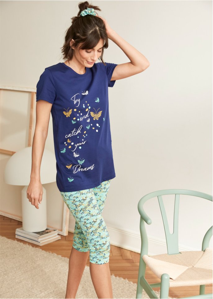 Capri Pyjama mit Haargummi