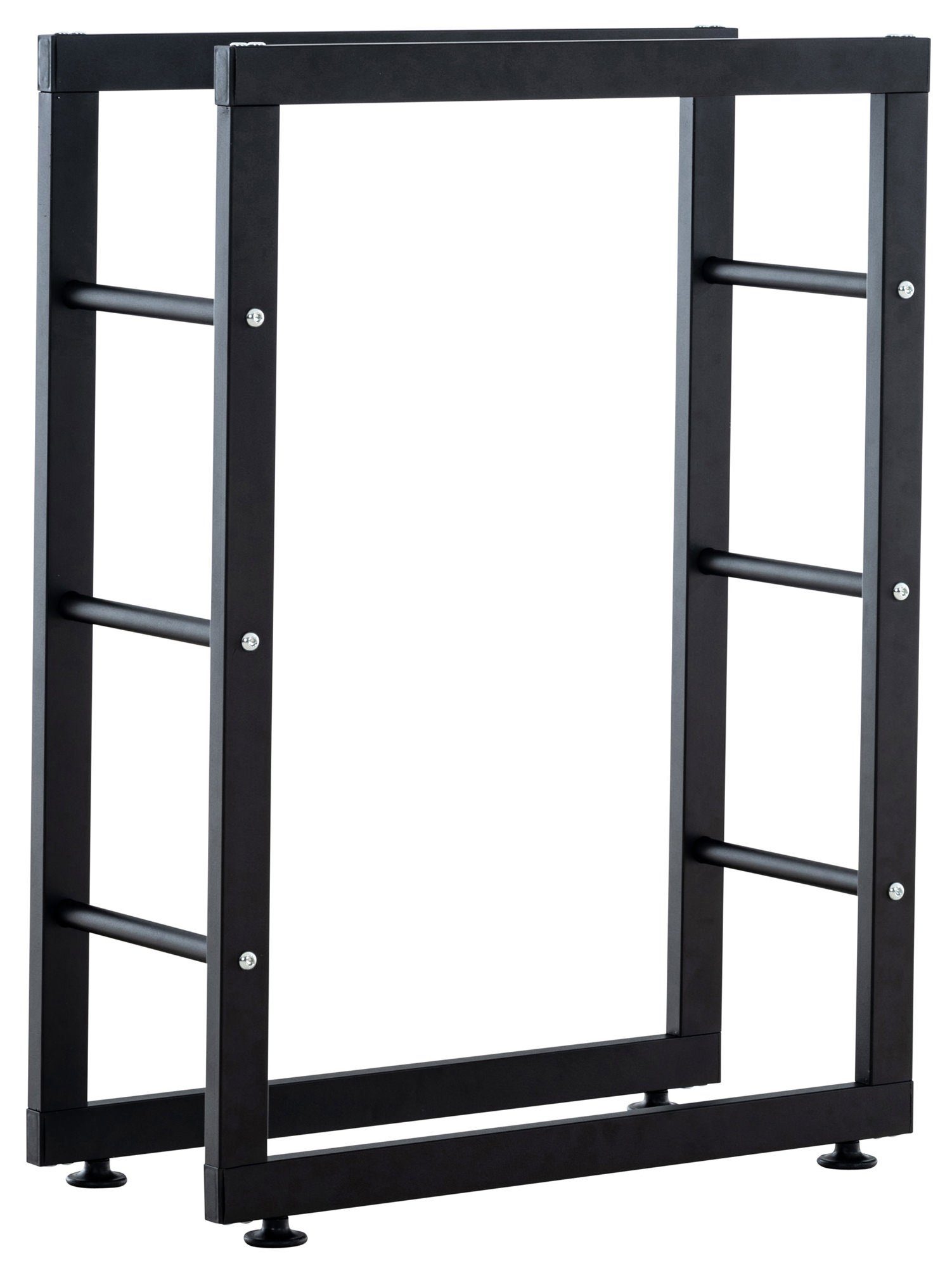 CLP Kaminholzregal Keri V2, BxTxH:40x25x80 cm, schwarzes Metall