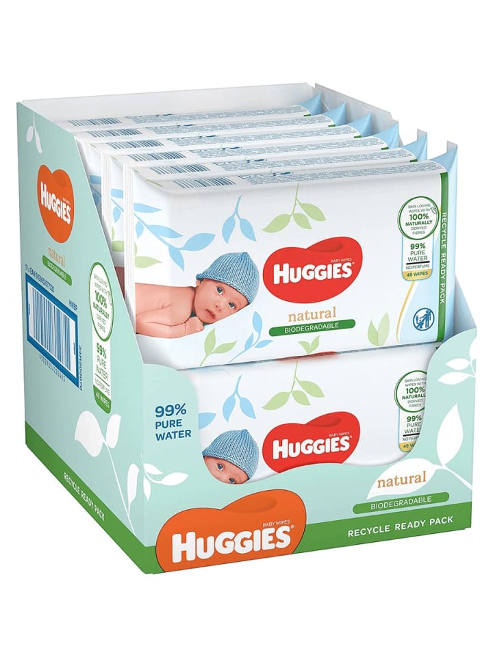 HUGGIES Feuchttücher Baby Wipes Babytücher Natural Sensitive 12 x 48 Tücher günstig kaufen onesize