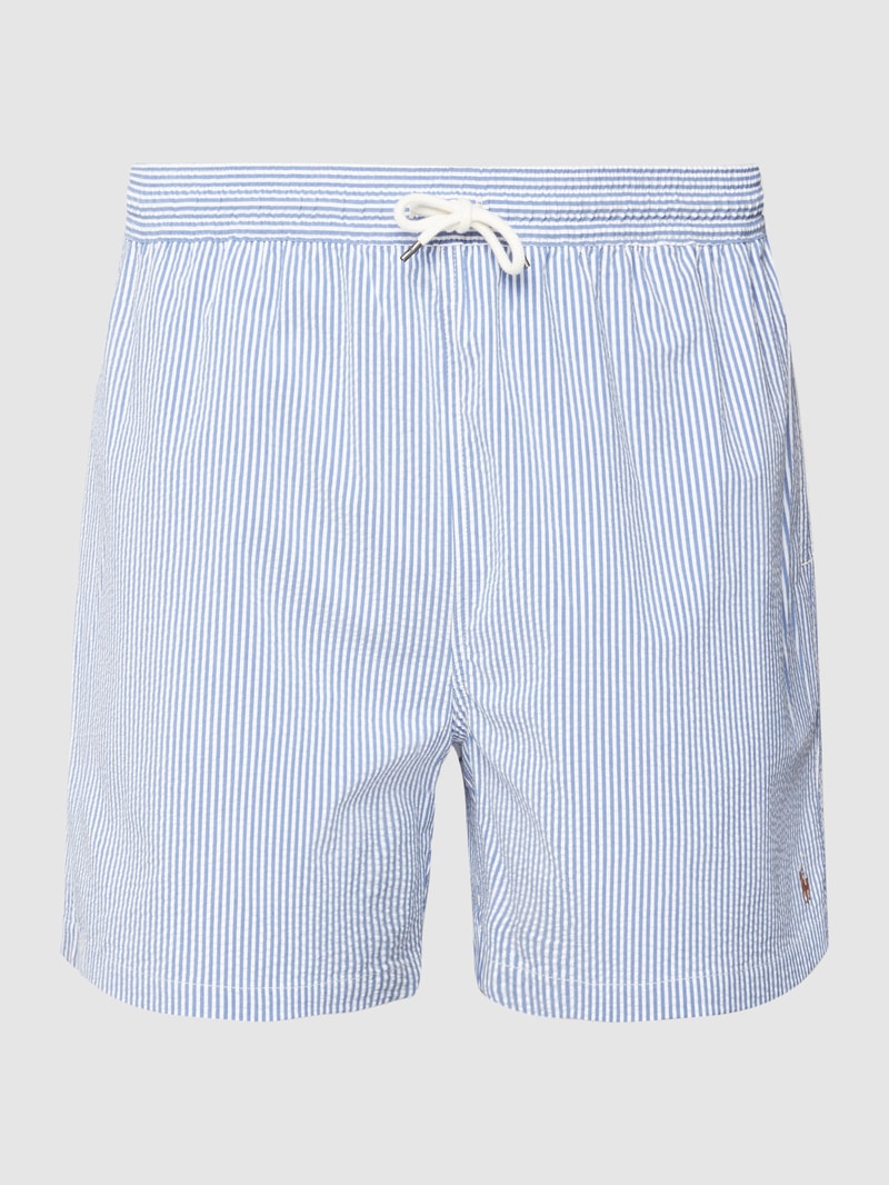 PLUS SIZE Badehose mit Streifenmuster Modell 'CRUISE ROYAL' in hellblau