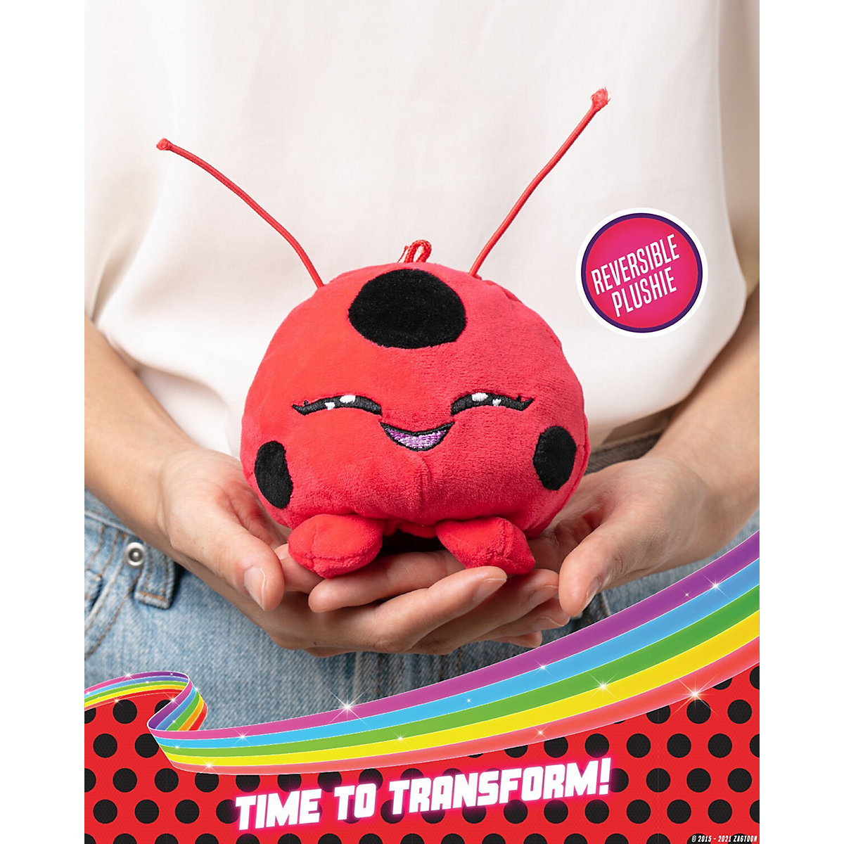 Schlüsselanhänger Miraculous Ladybug als Wendeplüschtier