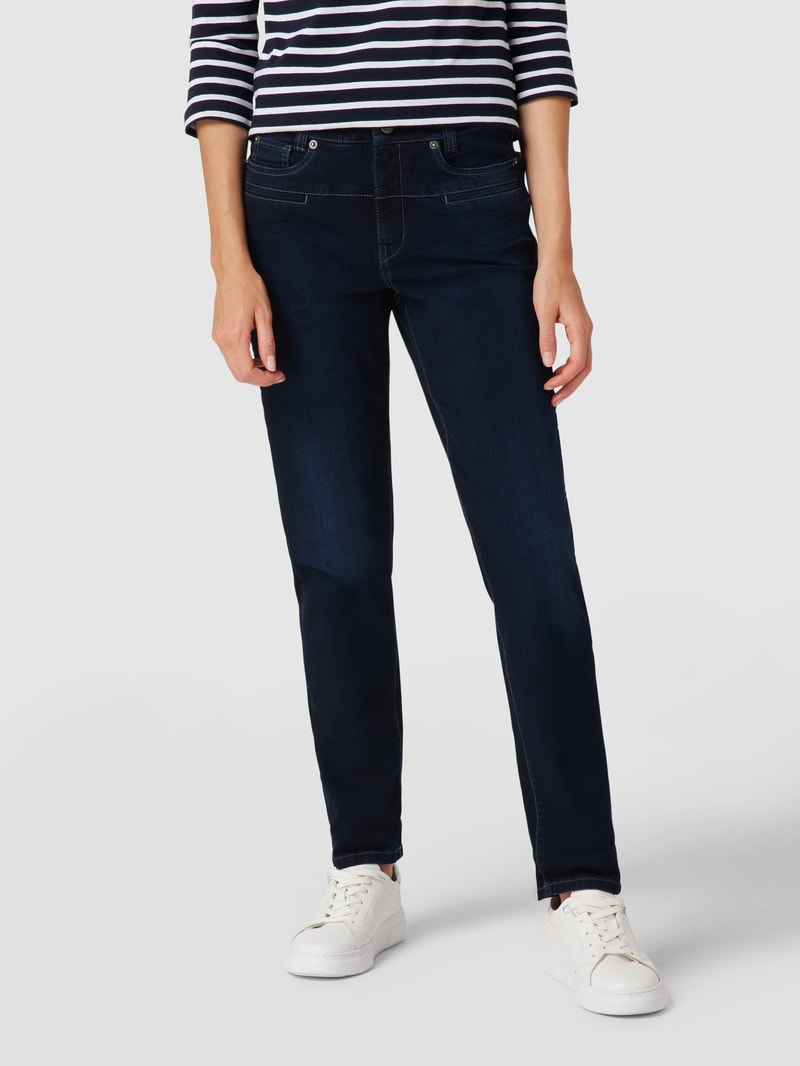 Jeans mit Zierleisten Modell 'Pearlie'  in blau