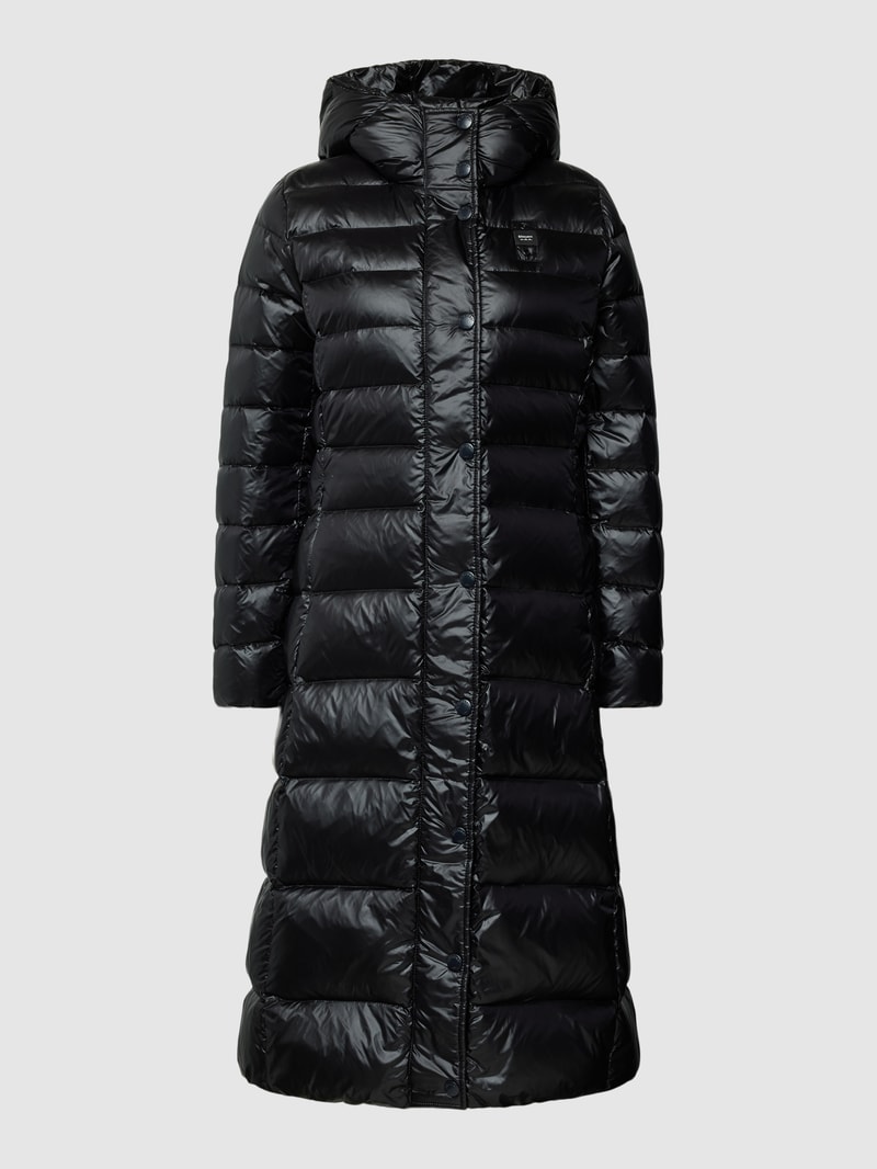 Steppmantel mit Kapuze in schwarz