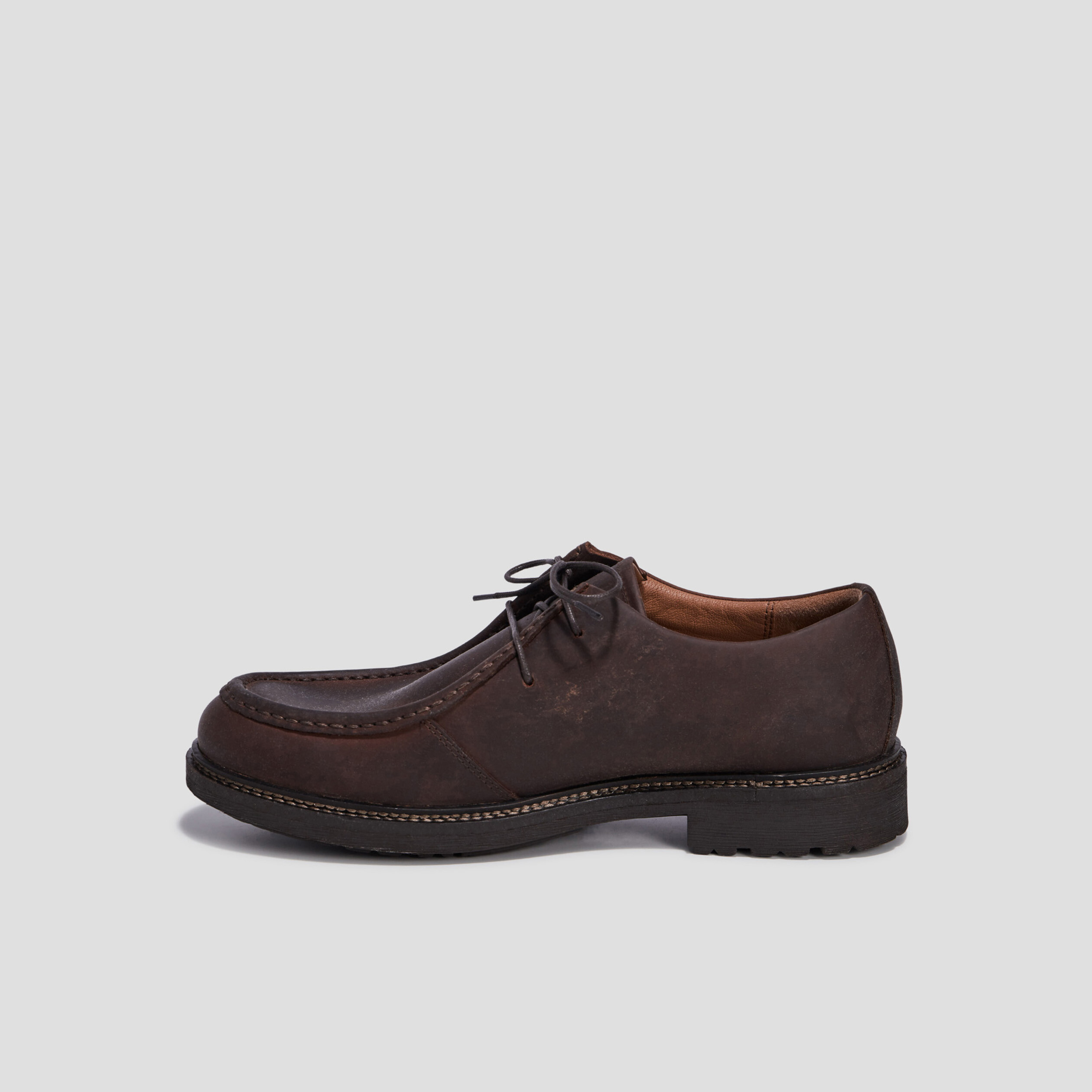 Derbies à lacets en cuir marron homme | La Halle