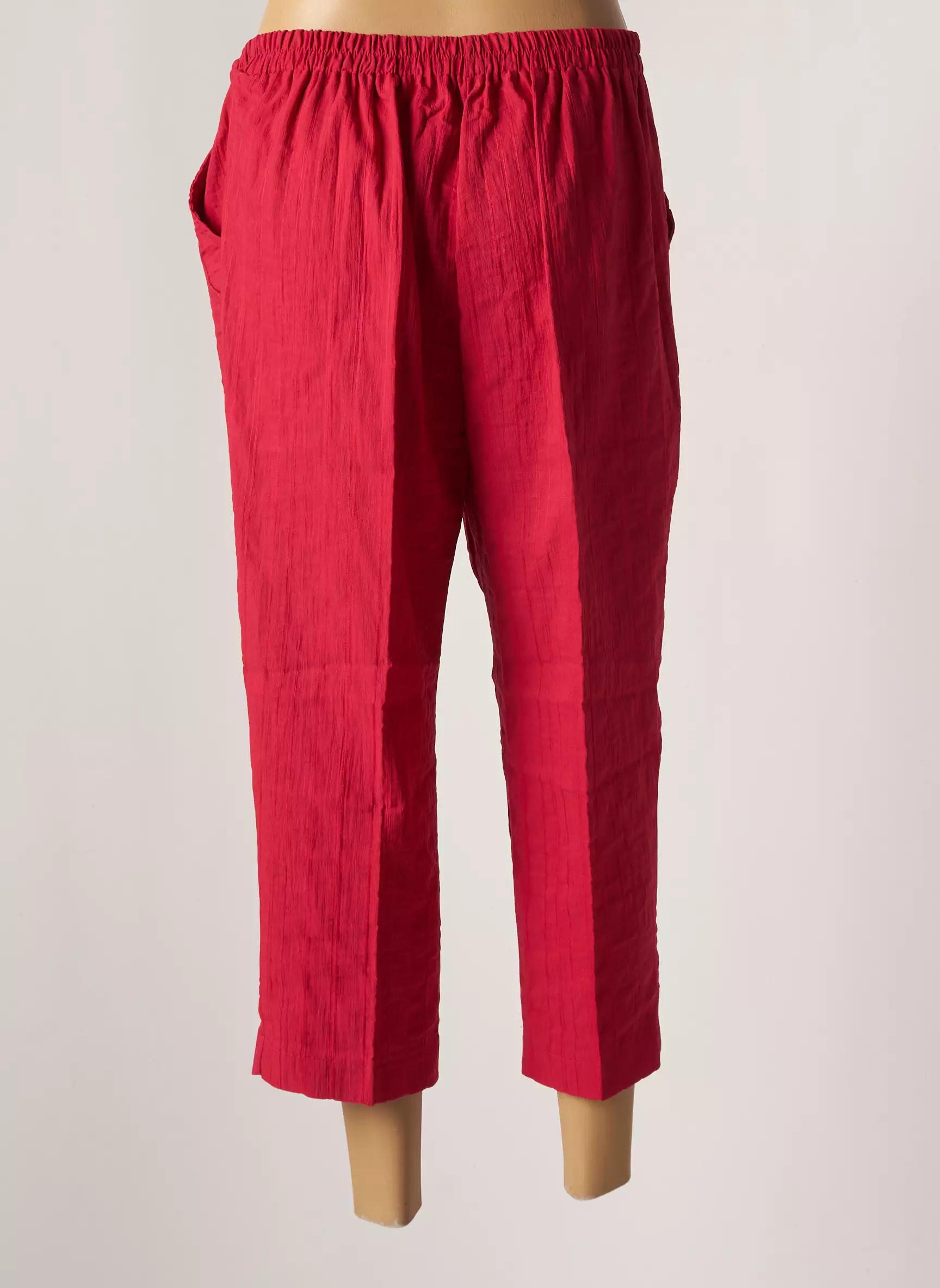 Gevana Pantalon7 8 Femme couleur rouge