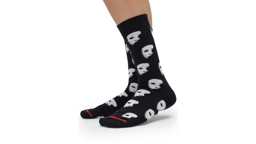 MuseARTa Unisex Socken Gaston Leroux  - The Phantom of the Opera with Rose schwarz