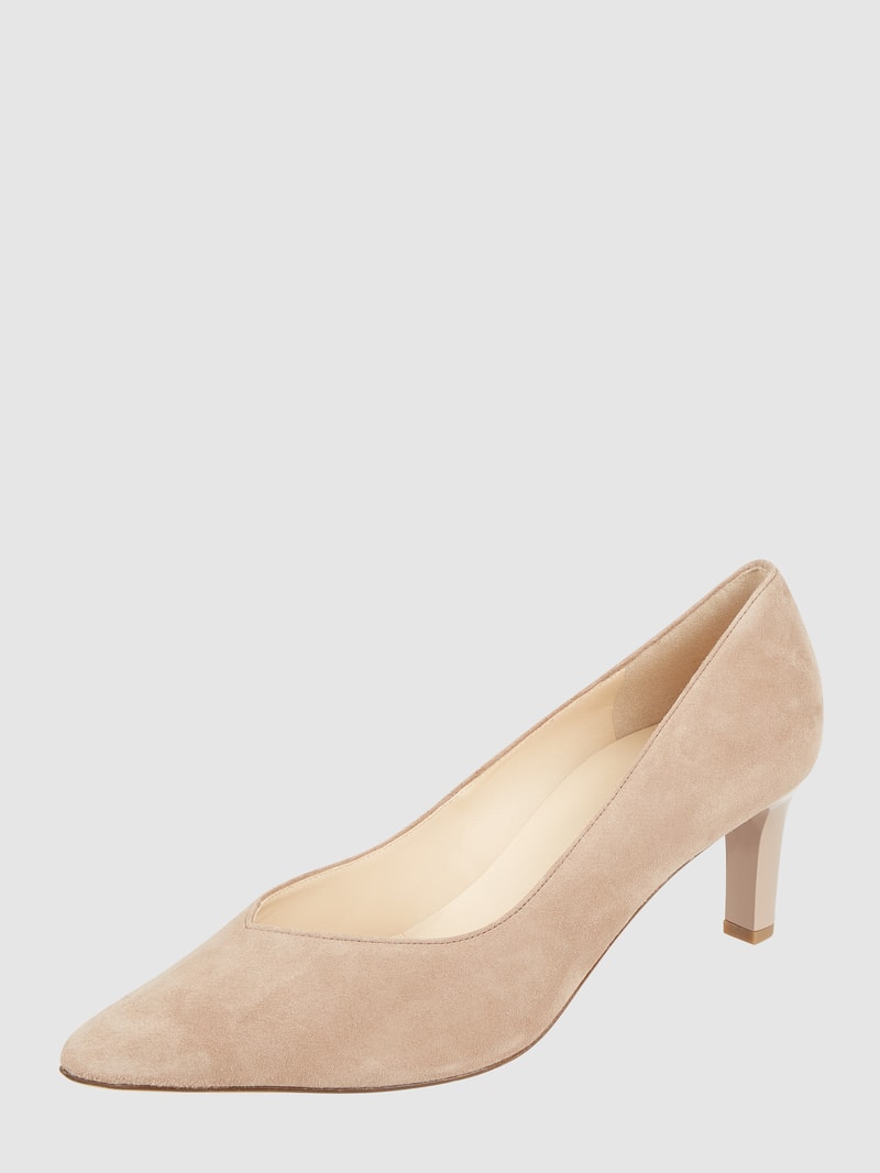 Pumps aus Veloursleder in taupe