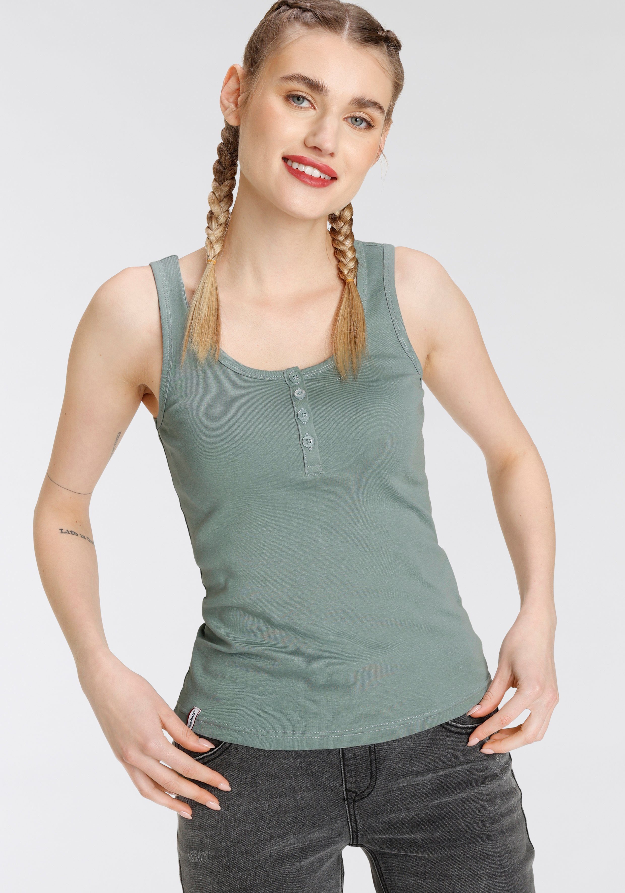 KangaROOS Tanktop (Set, 2-tlg., 2er-Pack) einmal mit und einmal ohne Knopfleiste - NEUE KOLLEKTION