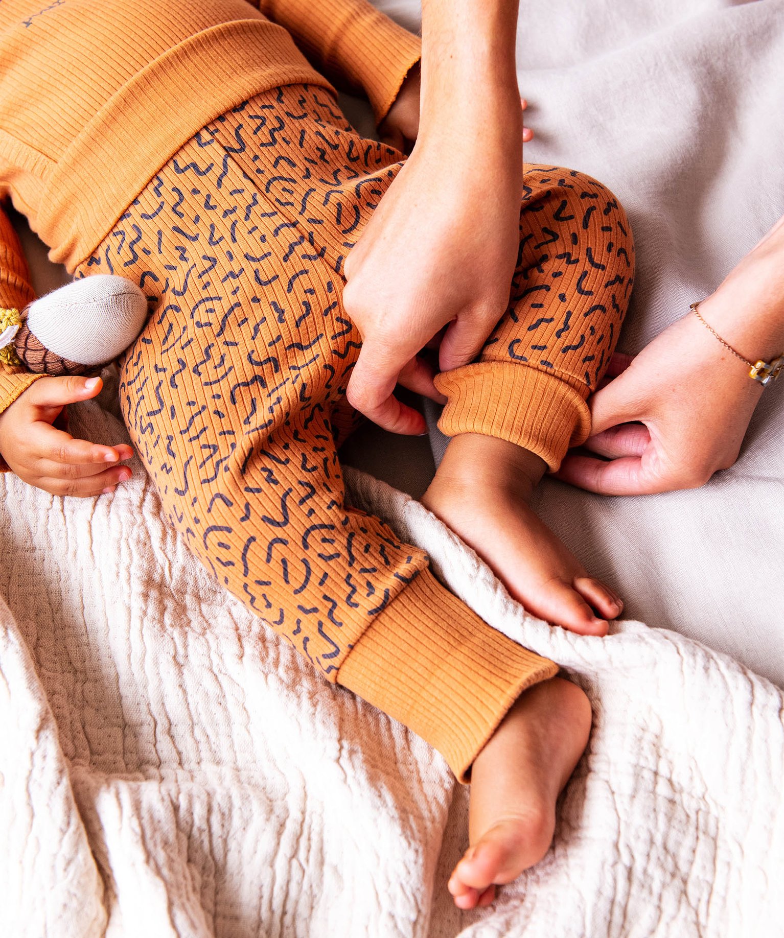 Ensemble de naissance évolutif 3 pièces : body + legging +... marron | GEMO