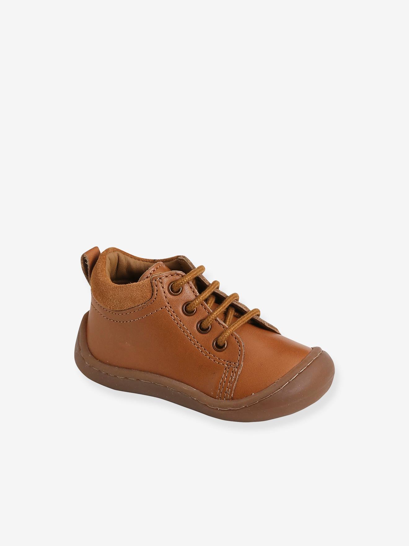 Bottillons cuir souple bébé mixte 4 pattes marron