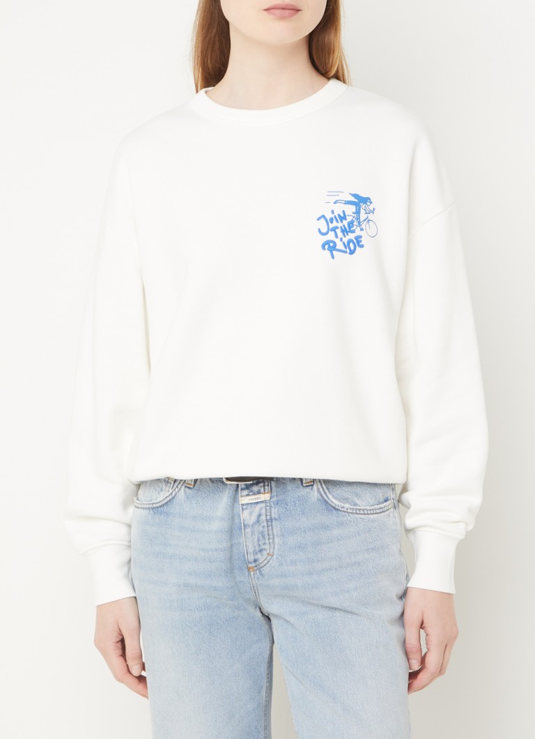Pull en coton biologique CLOSED avec broderie et imprimé au dos