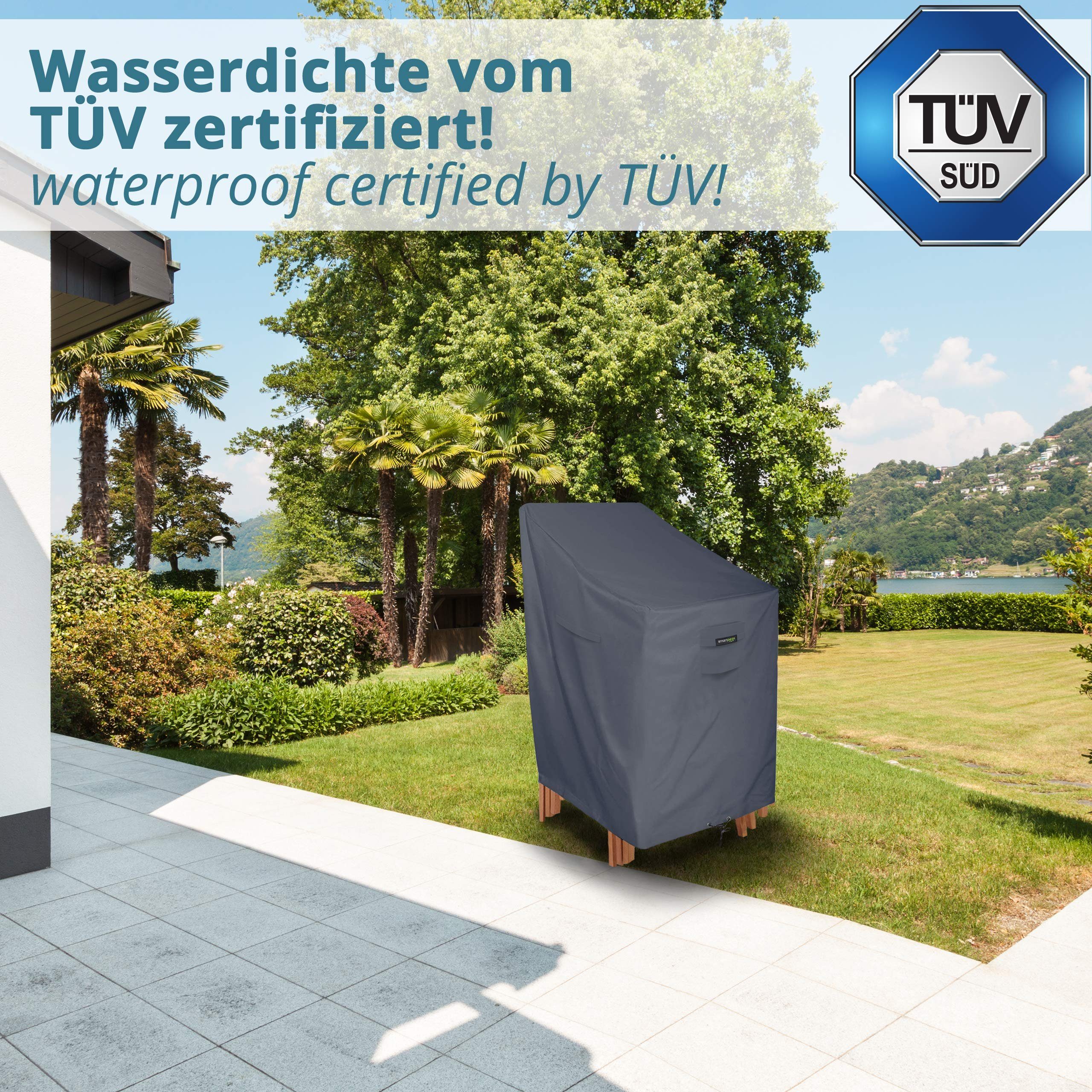 Smartpeas Gartenmöbel-Schutzhülle Gartenstuhl-Abdeckung Schutzhülle für Stapelstuhl, Cool Grey 657585/120cm Polyester