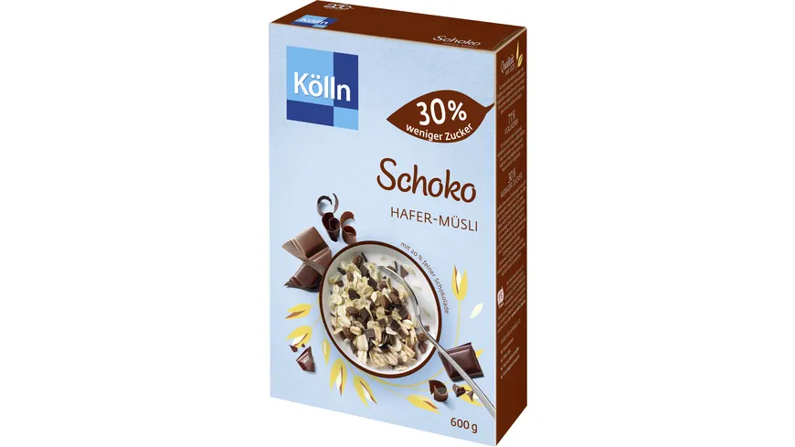 Kölln Schoko Hafer-Müsli 30% weniger Zucker 600g mit 20 % feiner Schokolade 600 g