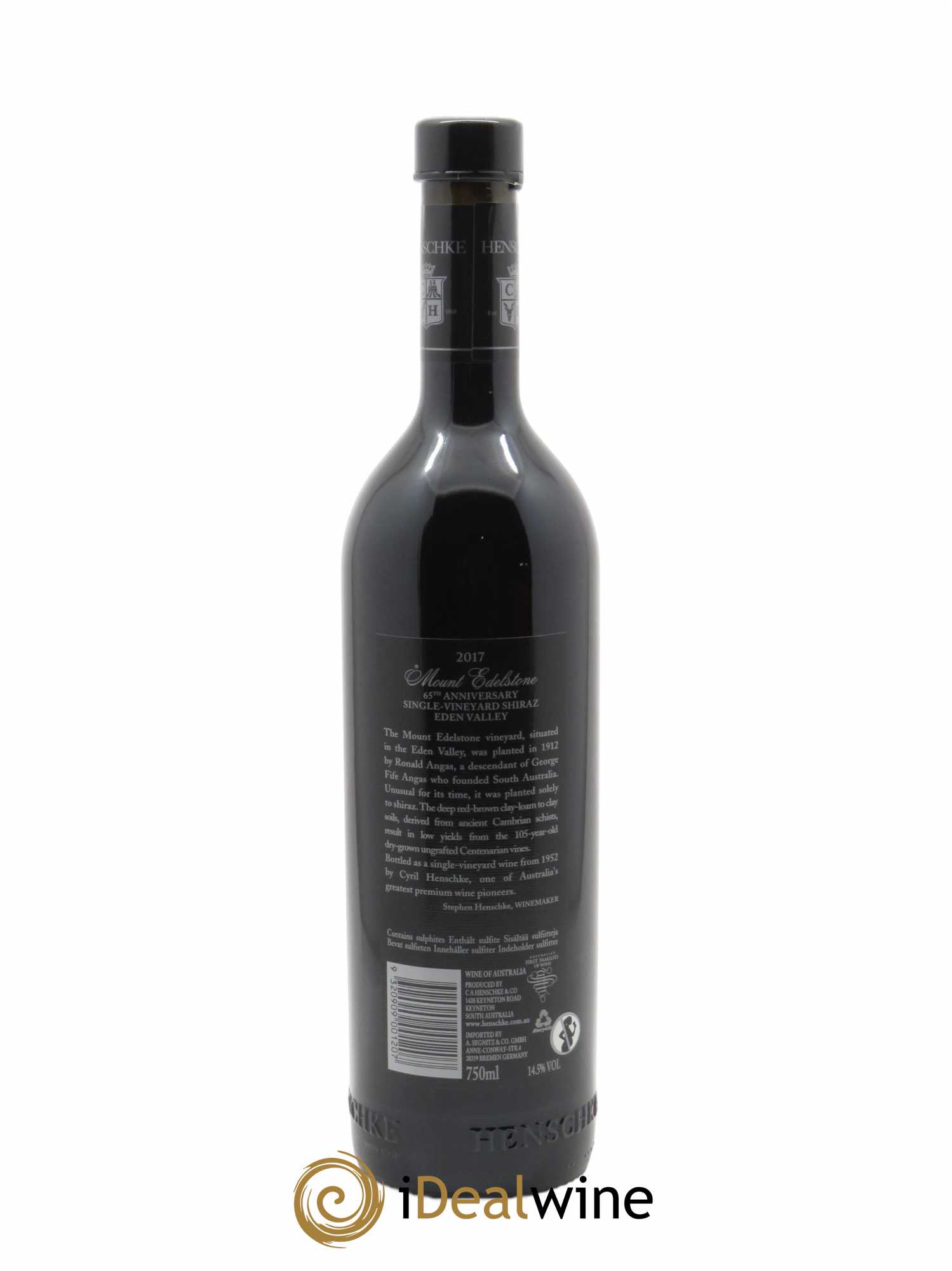 Eden Valley Mount Edelstone Shiraz Henschke  2017 - Lot de 1 Bouteille