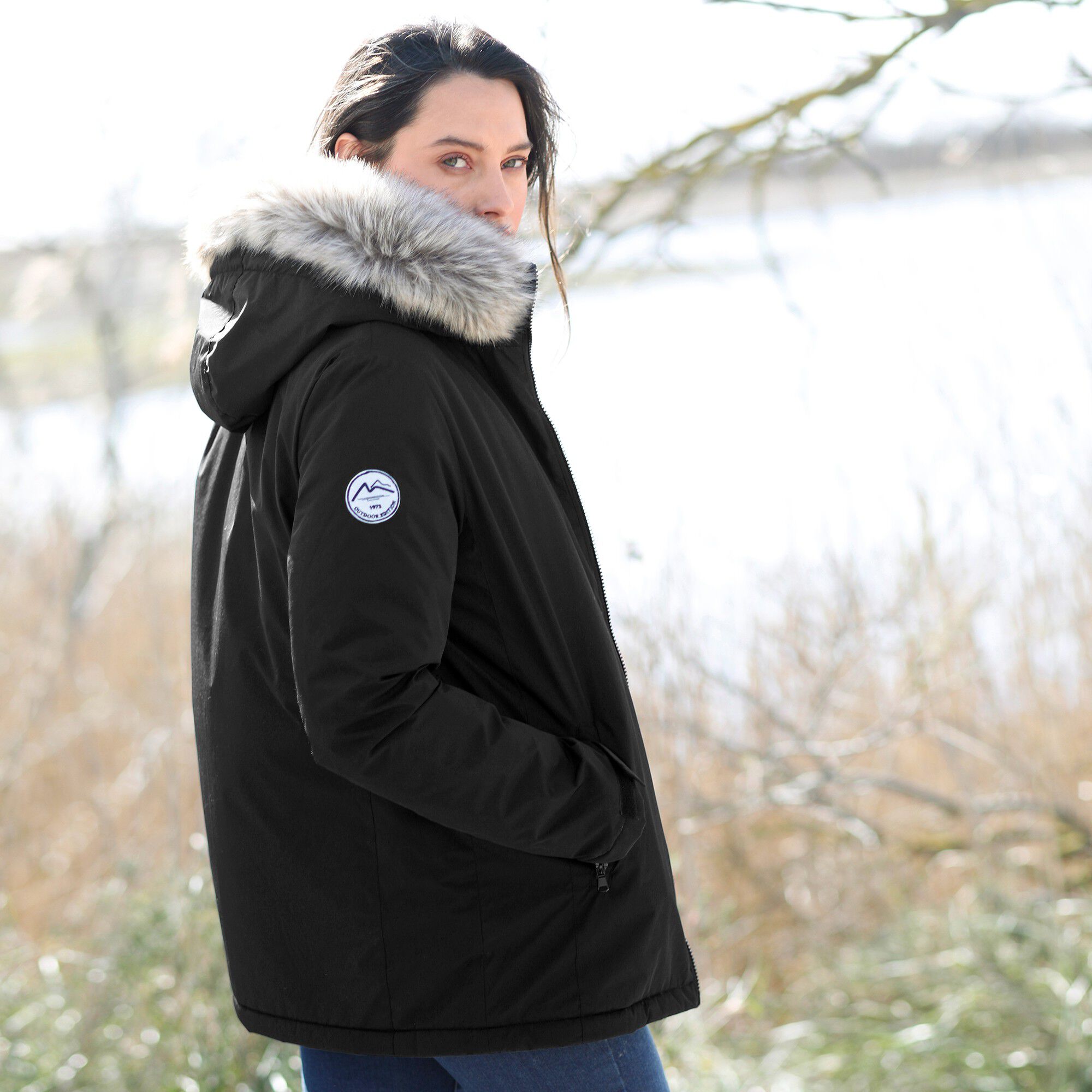 Parka imperméable zippée capuche