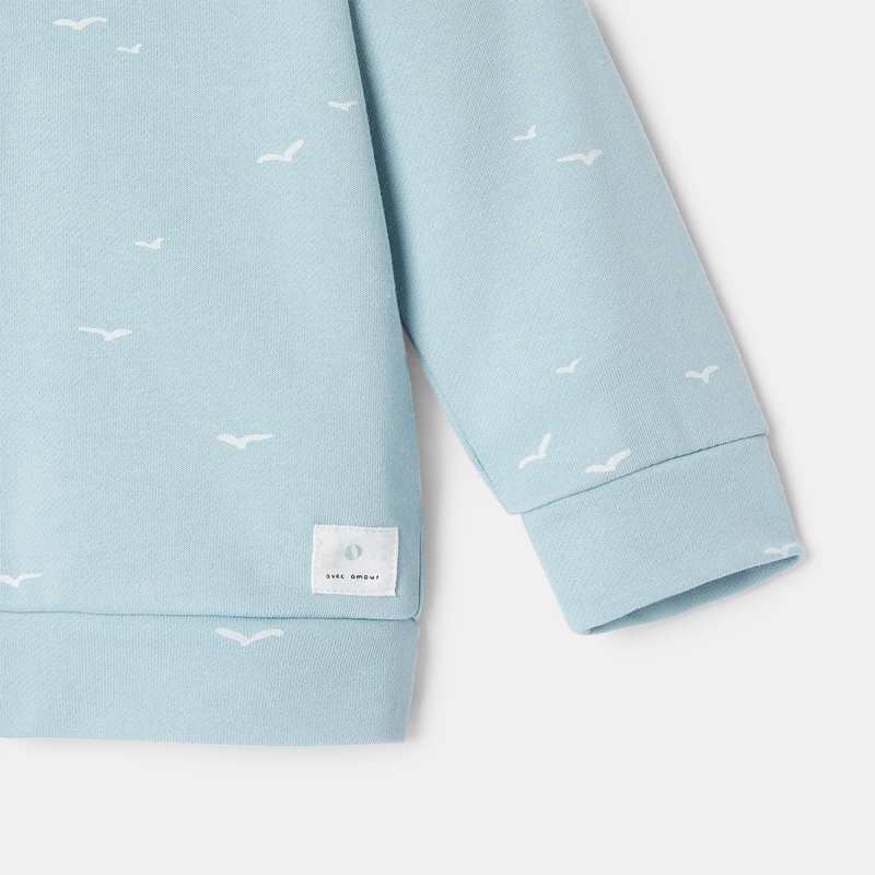Veste à capuche en coton turquoise mixte Absorba