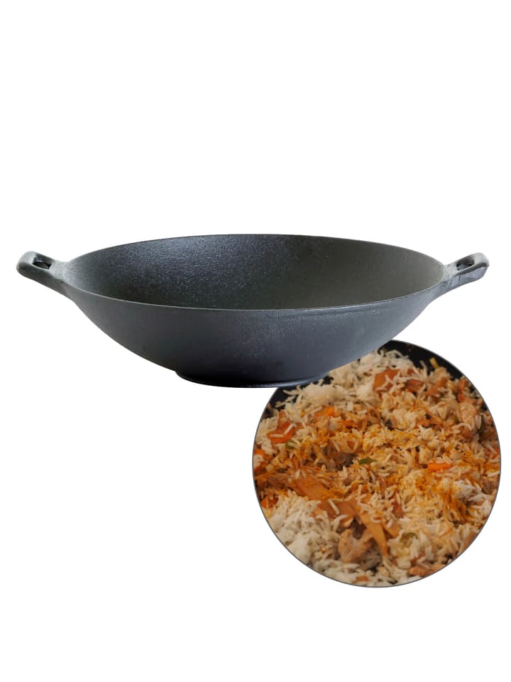 GAUMENKICK WOK Pfanne aus Gusseisen in schwarz - D: 37cm günstig kaufen onesize