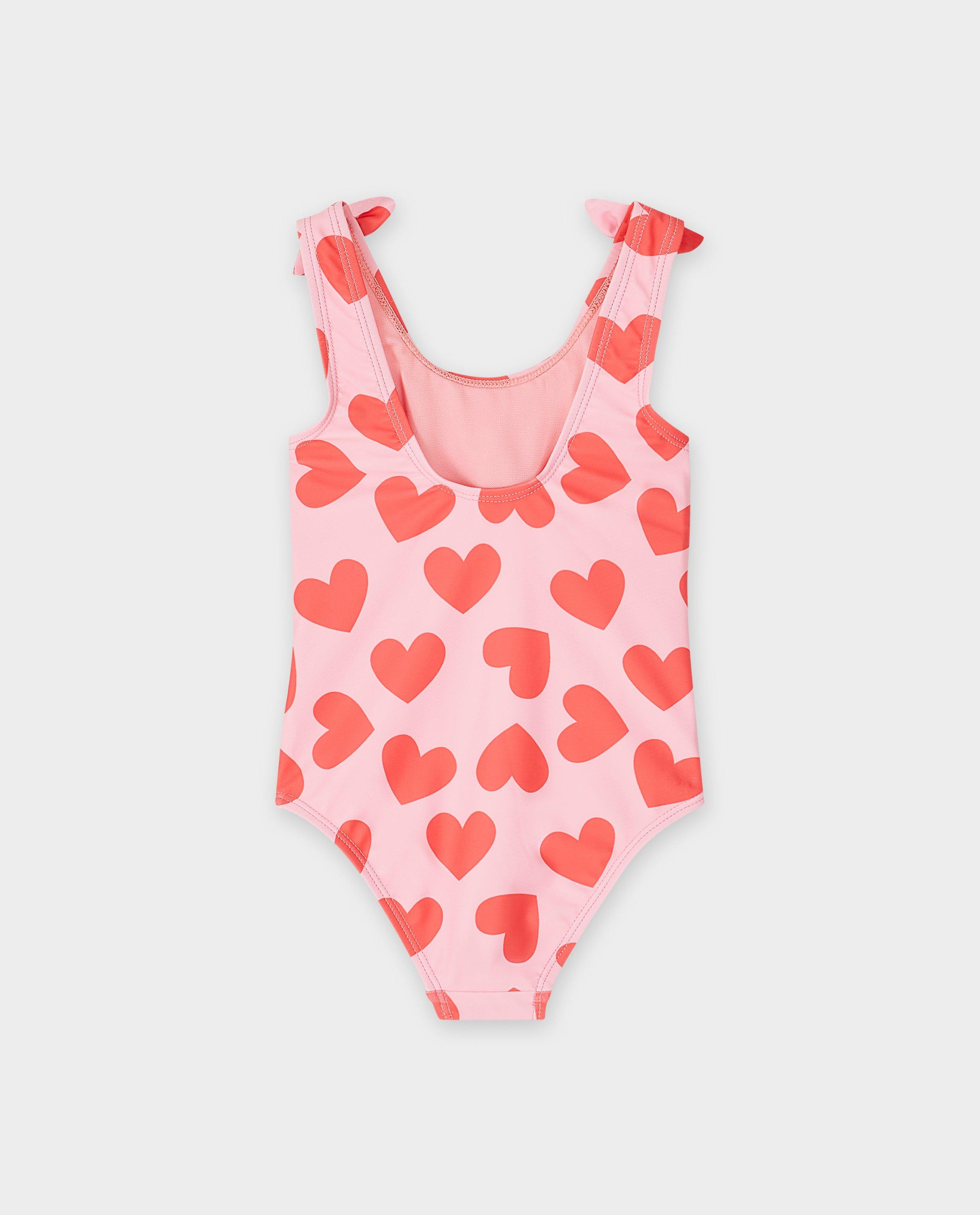 Costum de baie Milla Star cu imprimeu cu inimioare, 92-134 roșu