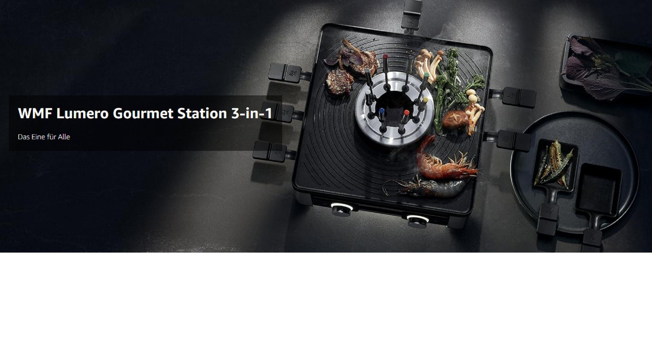 WMF Raclette und Fondue-Set 3in1 Gourmet Station für 8 Personen, Raclette Fondue Kombi, 8 Raclettepfännchen, 1800,00 W, Silvester, Weihnachten, Raklett, 4 Personen, 2 Personen, 6 Personen