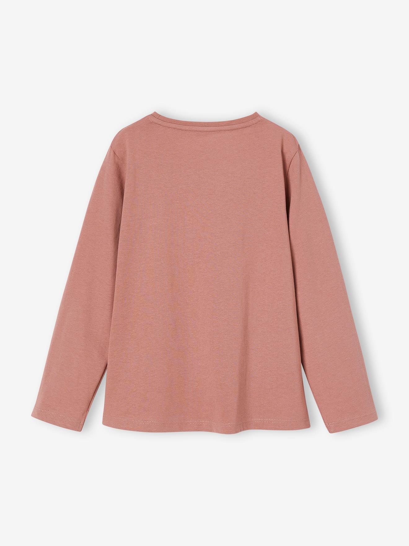 Tee-shirt à message Basics fille bois de rose