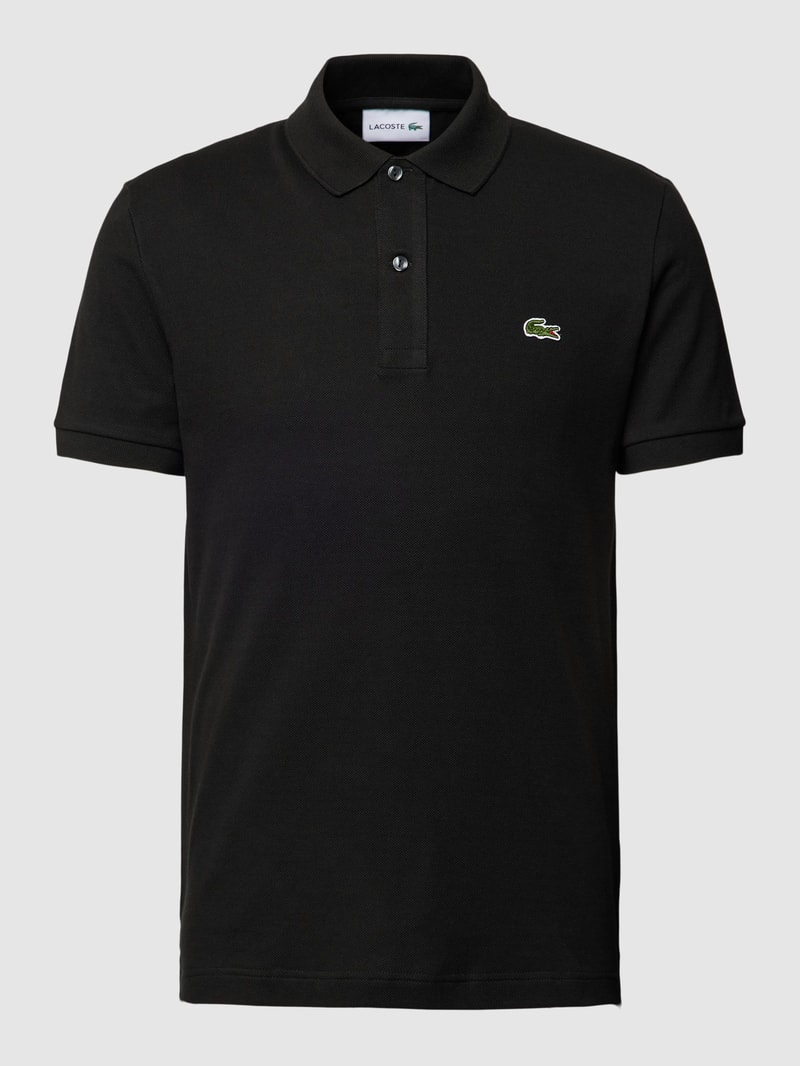 Poloshirt mit Logo-Stitching in schwarz