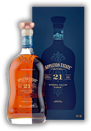 Appleton Estate 21 Years Old Nassau Valley Casks Appleton Estate 21 Years Old Nassau Valley Casks Kräftiger, eleganter Rum mit Finesse und aromatischer Komplexität. Alter 21 J. - 0,7	 Liter - Vol 43%