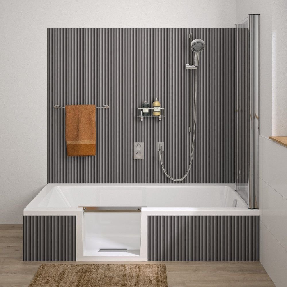 Dusche-24 Badewanne Badewanne mit Tür von 160x70 bis 180x80 cm LIVORNO