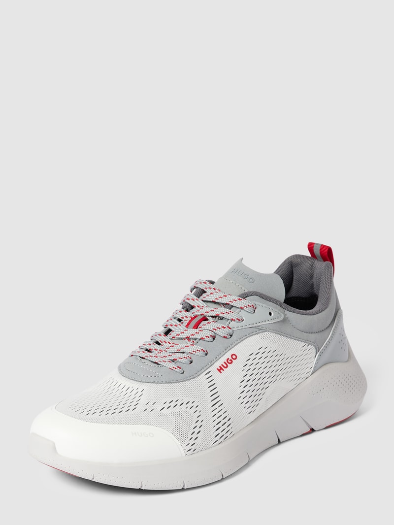 Sneaker mit Label-Detail Modell 'Wayne' in hellgrau