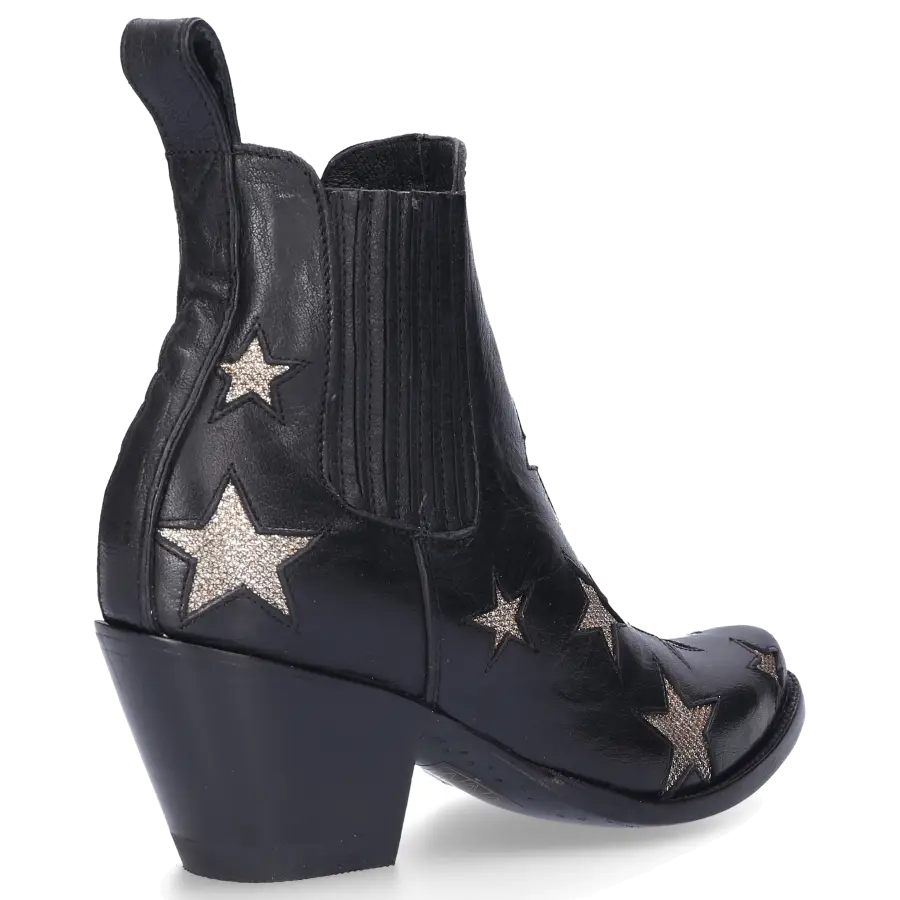 MEXICANA - Chelsea Boots CIRCUS 2 Kalbsleder Sternenmuster gold schwarz - schwarz
