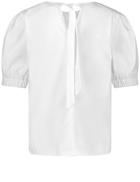 Baumwollbluse mit Volumenärmeln