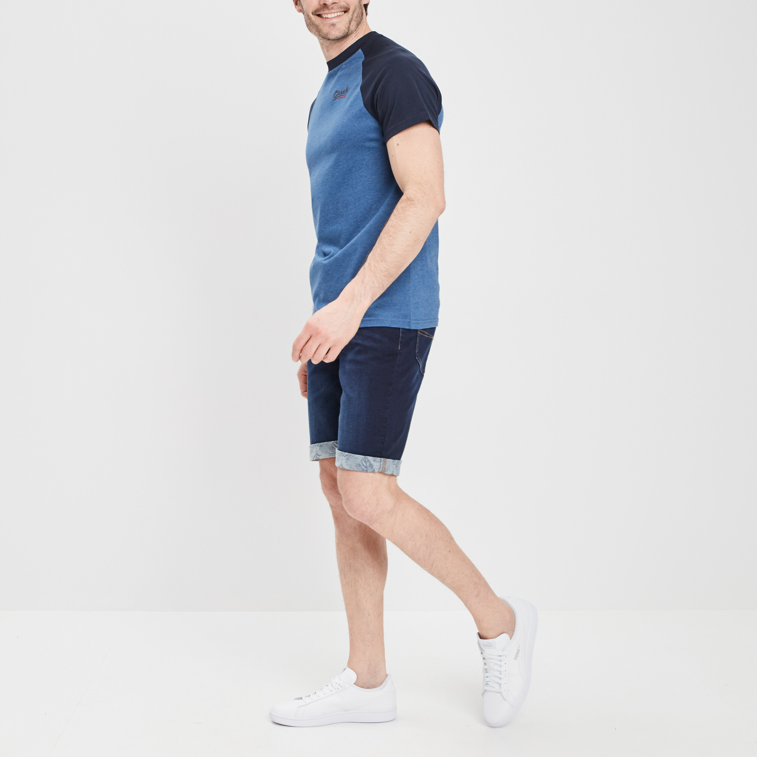 Bermuda straight en jean denim brut homme | La Halle