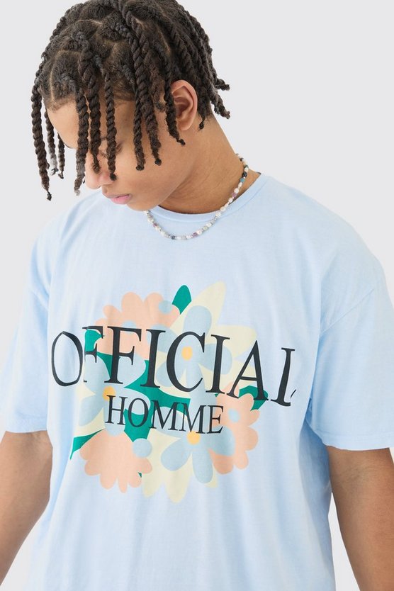 Oversize T-Shirt mit floralem Print